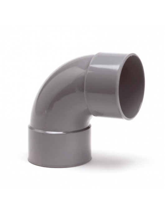 PIPELIFE BOCHT 90°, PVC, 2X INW LIJM, GRIJS, 32 MM