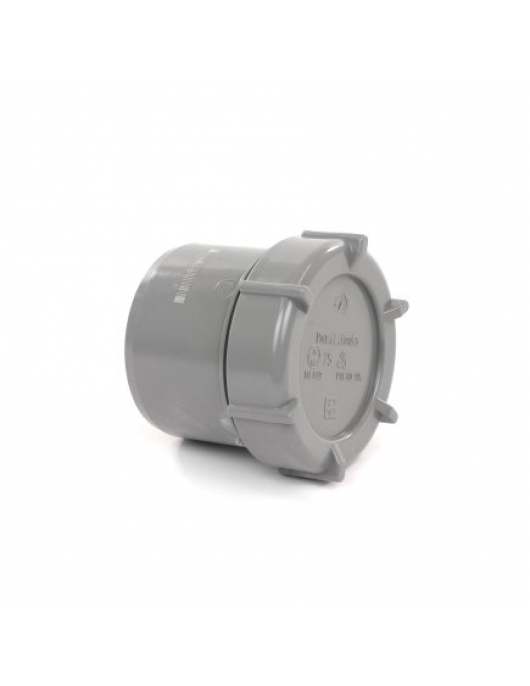 EINDSTUK + SCHROEFDEKSEL, PVC, 1X UITW LIJM,KOMO, 75MM