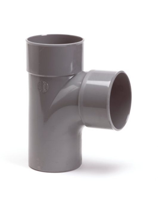 T-STUK 88°, PVC, 2X INW LIJM/1X UITW LIJM, GR, KOMO, 110 MM