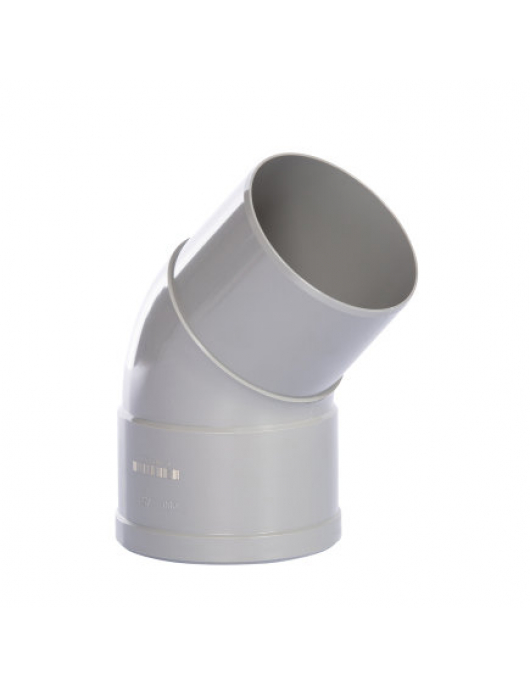 PIPELIFE BOCHT 45°, PVC, INW LIJM X VERJ SPIE, GRIJS, 80MM