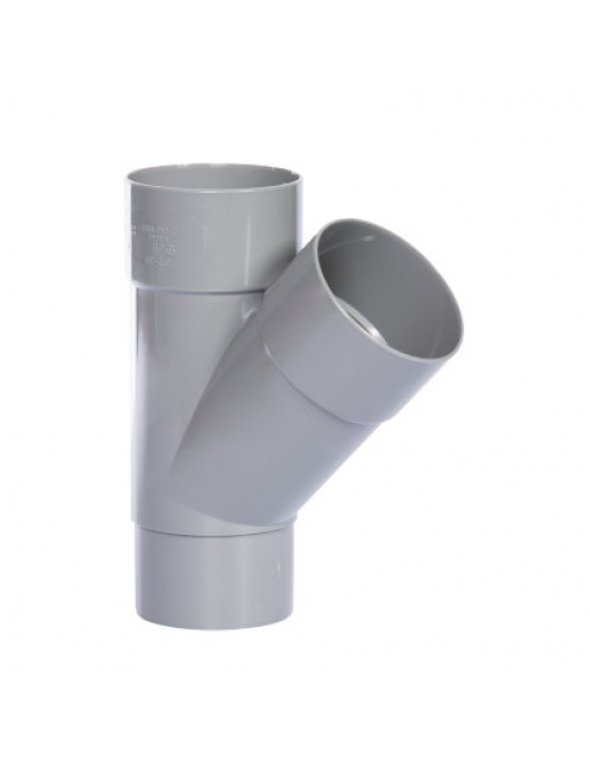 PIPELIFE T-STUK 45°, PVC, 2X INW LIJM, 1X VERJ SPIE, 80MM