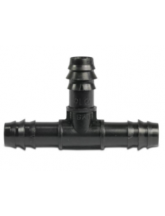 T-STUK 90° POM 16 MM BARBED 4BAR ZWART T-STUK 90° POM 16 MM BARBED 4BAR ZWART