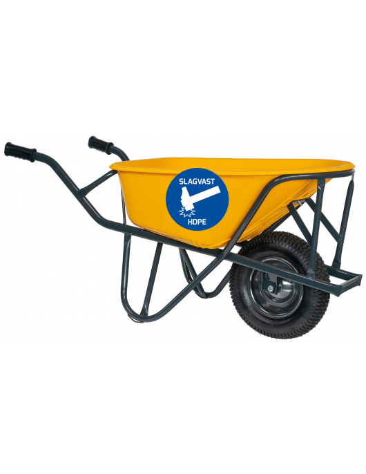 KRUIWAGEN HDPE 90 L STRATENMAKERS GEEL