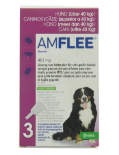 AMFLEE HOND X-LARGE &gt; 40KG, 3 PIPETTEN