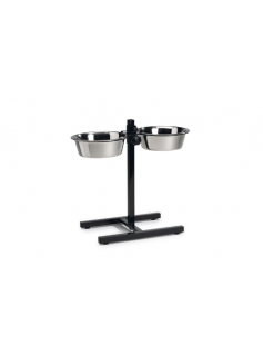 BZ HONDENSTAND, 2 RVS BAKKEN 25 ZWT