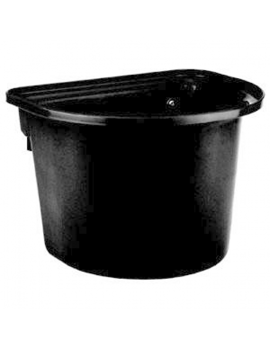 VOERBAK MET OPHANGHAKEN, HALFROND, ZWART 12L