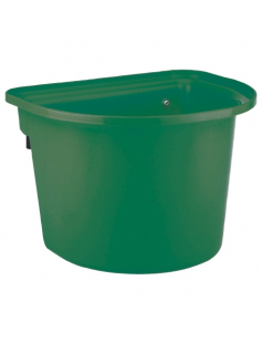 VOERBAK MET OPHANGHAKEN, HALFROND, DONKERGROEN 12L VOERBAK MET OPHANGHAKEN, HALFROND, DONKERGROEN 12L