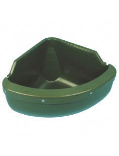 VOERBAK KUNSTSTOF, HOEK-MODEL, GROEN 31L *INCLUSIEF RAND*