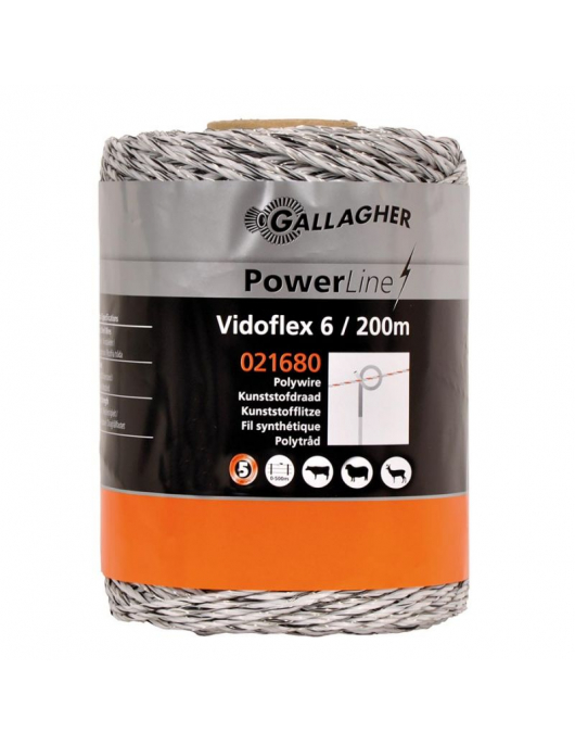 VIDOFLEX 6 POWERLINE WIT 200M