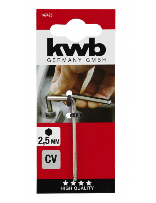 6-KANT SLEUTEL CHR.VAN. 2.5 MM