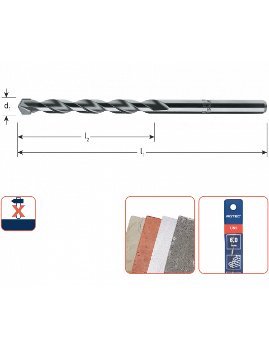 UNIDRE MULTIFUNCTIONELE BOOR, ø5,0X43/85