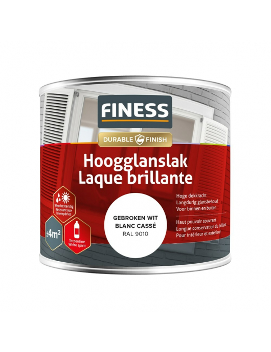 FINESS HOOGGLANSLAK 250 ML 14205 RAL 9010