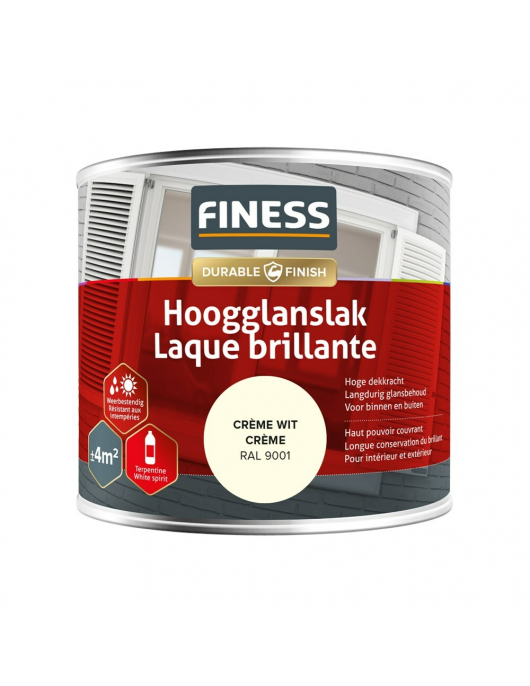 FINESS HOOGGLANSLAK 250 ML 14204 RAL 9001