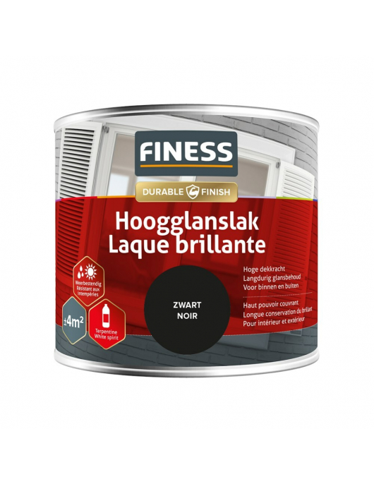 FINESS HOOGGLANSLAK 250 ML 1428 ZWART