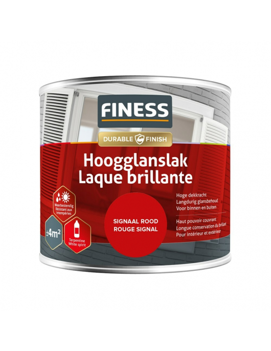 FINESS HOOGGLANSLAK 250 ML 1431 SIGNAAL ROOD
