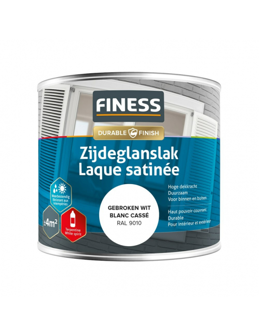 FINESS ZIJDEGLANSLAK 250 ML 14205 RAL 9010