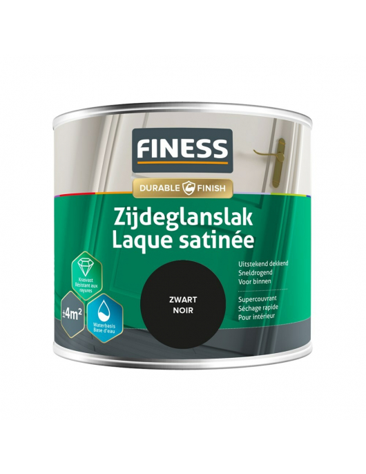 FINESS ZIJDEGLANSLAK WB 250 ML 1428 ZWART