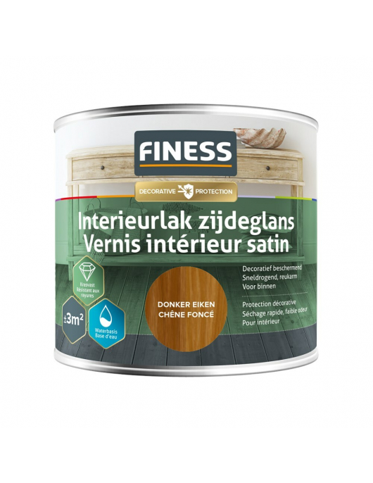 FINESS INTERIEURLAK ZDG 250 ML 4681 DONKER EIKEN