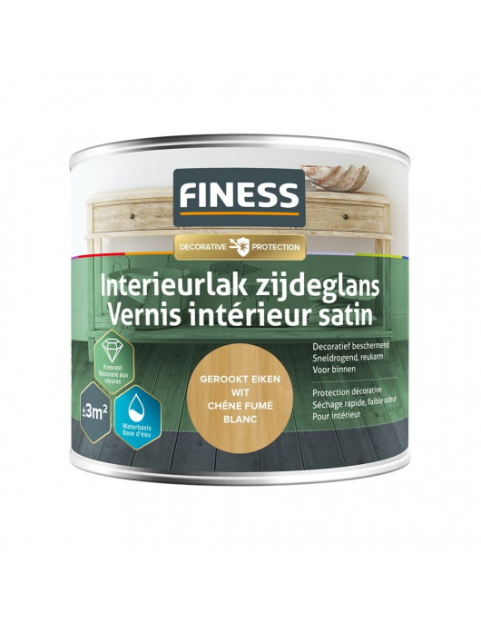 FINESS INTERIEURLAK ZDG 250 ML 4691 GER. EIKEN WIT