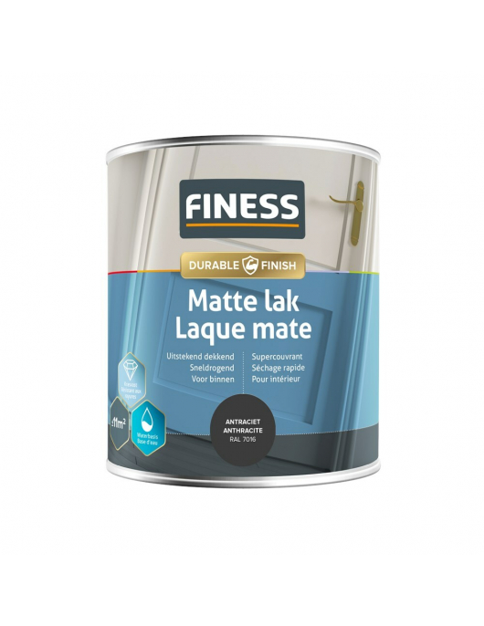 FINESS MATTE LAK WB 750 ML 14203 ANTRACIET GRIJ