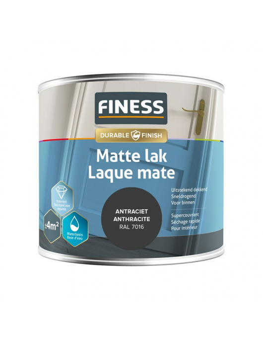 FINESS MATTE LAK WB 250 ML 14203 ANTRACIET GRIJ