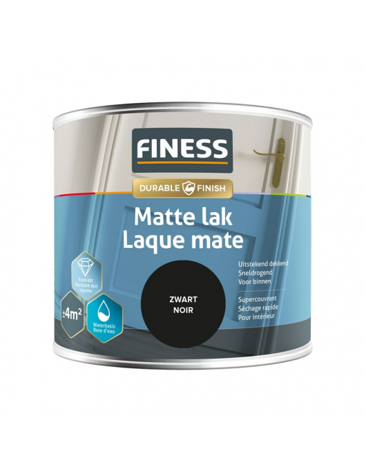 FINESS MATTE LAK WB 250 ML 1428 ZWART