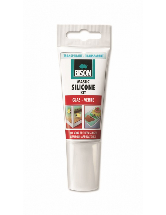 BISON SILICONENKIT GLAS TRANSPARANT TUBE 60 ML NL/FR