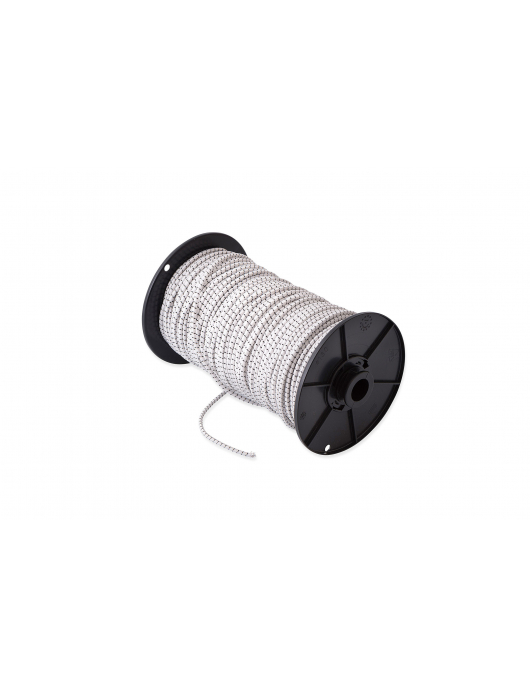 PGS.060.WIT-H / GUMMIKOORD 06MM WIT+MERKDR. ROL 100 MTR