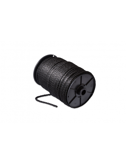 BTL.060.ZWT-D / BOOTLIJN 3-STRENGS PP 06MM ZWART ROL 70 MTR