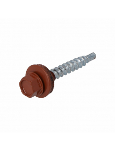 DAK&amp;GEVEL PROFIELPLAATSCHROEF VZ KOPERBRUIN RAL8004 4.9X35 (50)