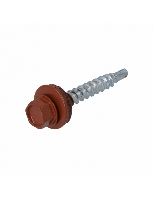 DAK&GEVEL PROFIELPLAATSCHROEF VZ KOPERBRUIN RAL8004 4.9X35 (50)