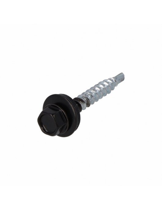 DAK&GEVEL PROFIELPLAATSCHROEF VZ GITZWART RAL9005 4.9X35 (50)
