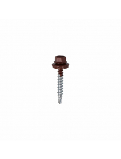 DAK&amp;GEVEL PROFIELPLAATSCHROEF VZ OXIDEROOD RAL3009 4.9X35 (50)