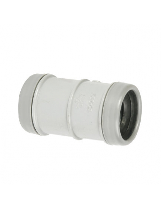 WAVIN OVERSCHUIFMOF, PVC, 2X MANCHET, GRIJS, KOMO, 40 MM