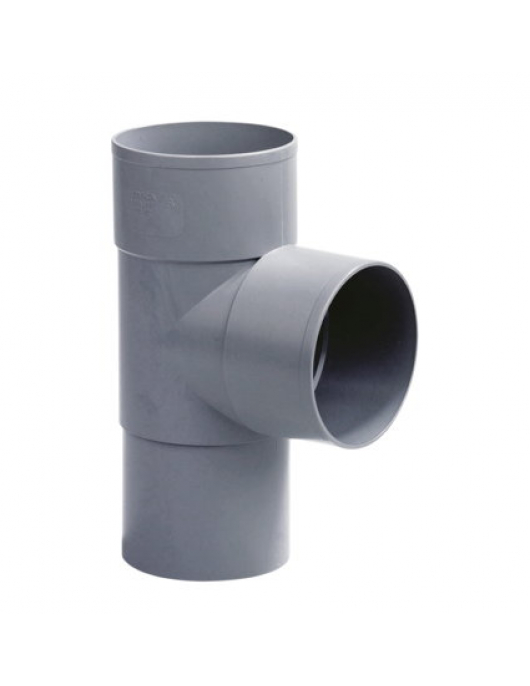 DYKA T-STUK 87,5°, PVC, 2X INW LIJM, 1X VERJ SPIE, 80 MM