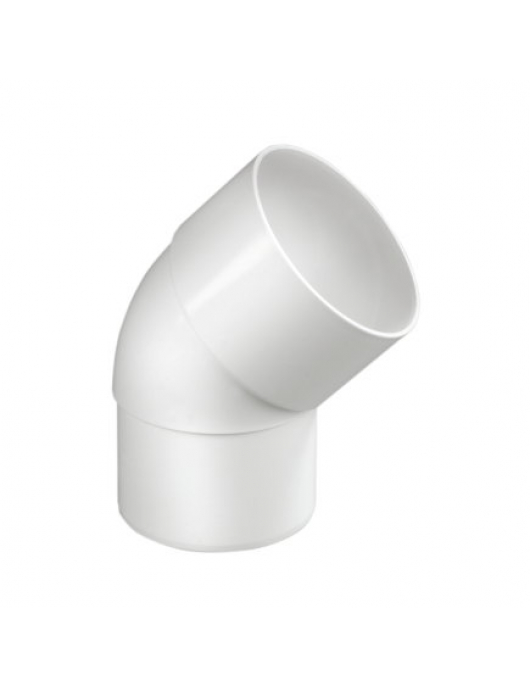 DYKA HWA BOCHT 45°, PVC, INW LIJM X VERJ SPIE, WIT, 80 MM