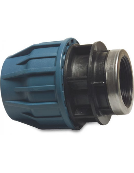JASON AANSLUITSTUK PP 16 MM X 1/2" KNEL X BINNENDRAAD 16BAR ZWART/BLAUW DVGW/KIWA/WRAS/SVGW