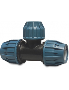 JASON VERLOOP T-STUK 90&deg; PP 25 MM X 20 MM X 25 MM KNEL 16BAR ZWART/BLAUW DVGW/KIWA/WRAS/SVGW