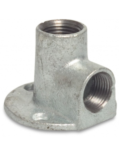 PROFEC NR. 471 MUURPLAAT 90&deg; GIETIJZER GEGALVANISEERD 3/4&quot; BINNENDRAAD 25BAR DVGW