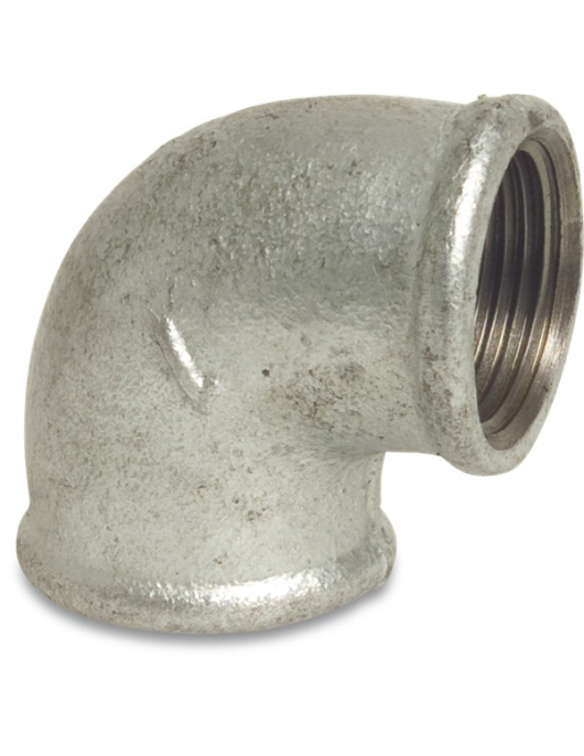 PROFEC NR. 90 KNIE 90° GIETIJZER GEGALVANISEERD 1 1/4" BINNENDRAAD 25BAR DVGW
