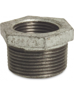 PROFEC NR. 241 VERLOOPRING GIETIJZER GEGALVANISEERD 1 1/4&quot; X 1&quot; BUITENDRAAD X BINNENDRAAD 25BAR DVGW