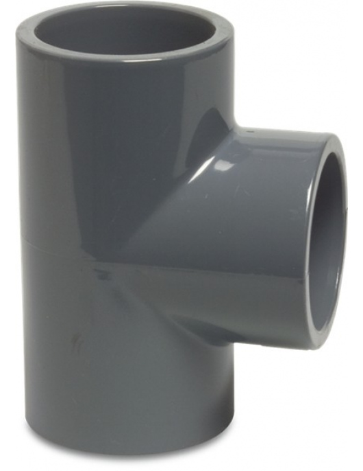 PROFEC T-STUK 90° PVC-U 25 MM LIJMMOF 16BAR GRIJS
